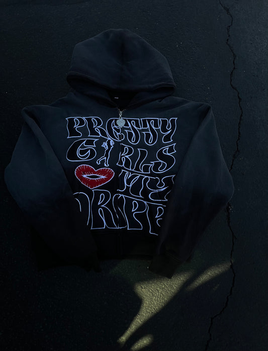 “Metallic Black” PGS Heart My Dripp Zipup